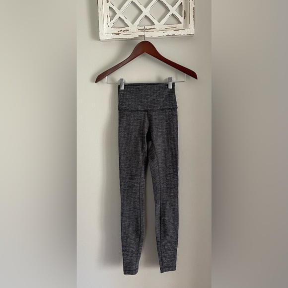 Lululemon Wunder Under High-Rise Leggings In Luon Variegated Knit Black Size 2 - Picture 2 of 13